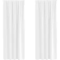 vidaXL Blackout Gordijnen met Ringen 2 st Zuiver Wit 225 x 140 cm