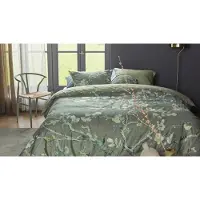 Beddinghouse Dekbedovertrek Blossoming Groen Satijn-260 x 200 / 220 cm | Extra Breed