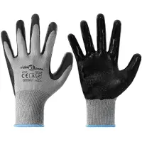vidaXL Werkhandschoenen 12 pcs Grijs en Zwart 9 / l Polyester