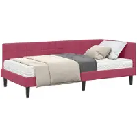 vidaXL Hoekbedframe met Matras 2 st Wijnrood 90 x 190 cm Fluweel