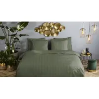 Muller Textil Dekbedovertrek Katoen Satijn Hotel Sevilla - olive green 240x200/220cm