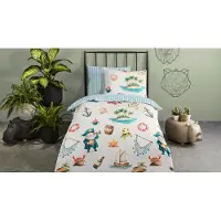 Muller Textil Good Morning Kinderdekbedovertrek "Capi" - Blauw - (140x220 cm) - 100% Katoen