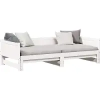 vidaXL Uittrekbed voor overdag Wit 203,5 x 184 x 56,5 cm