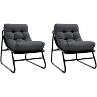 vidaXL Tuinmeubelen 2 pcs Zwart 60,5 x 81 x 71 cm Gepoedercoat staal