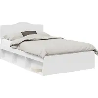 vidaXL Bedframe met hoofdeinde Wit 120 x 190 cm Massief grenenhout