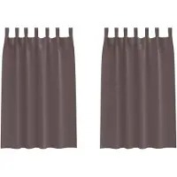 vidaXL Blackout Gordijnen met Ringen 2 st Donkerbruin 175 x 140 cm