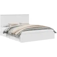 vidaXL Opbergbed met lade met hoofdeinde Wit 160 x 200 cm Bewerkt hout