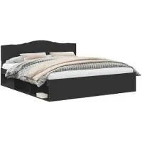 vidaXL Bedframe met hoofdeinde Zwart 180 x 200 cm Massief grenenhout