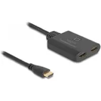 DeLOCK HDMI Switch 2 x HDMI in naar 1 x HDMI uit 8K 60 Hz met geïntegreerde kabel 50 cm