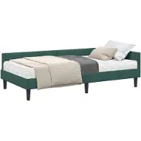 vidaXL Hoekbedframe met Matras Anders 2 st Groen Fluweel