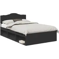 vidaXL Bedframe, zwart, 120 x 200 cm, massief grenenhout