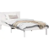 vidaXL Bedframe Wit 75 x 190 cm Massief grenenhout