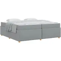 vidaXL Bedframe met matras Lichtgrijs 200 x 200 cm Stof