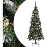 vidaXL Kunstkerstboom met 300 LED Groen 180 cm PVC en Plastic en Staal