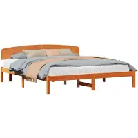 vidaXL Bedframe Wasbruin 200 x 200 cm Massief grenenhout