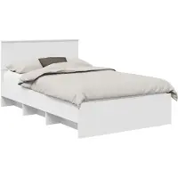 vidaXL Bedframe met hoofdeinde Wit 120 x 123 cm Bewerkt hout