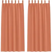 vidaXL Blackout Gordijnen met Ringen 2 st Terracotta 225 x 140 cm