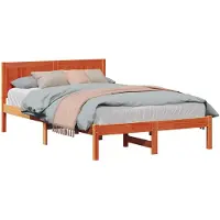 vidaXL Bedframe, bruin, 140 x 190 cm, massief grenenhout