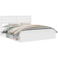 vidaXL Bedframe met hoofdeinde Wit 180 x 200 cm Massief grenenhout