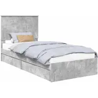 vidaXL Opbergbed met lade Beton Grijs 90 x 190 cm Bewerkt hout