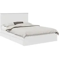 vidaXL Opbergbed met lade met hoofdeinde Wit 140 x 190 cm Bewerkt hout