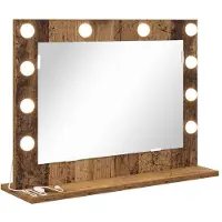 vidaXL Make-up Spiegel Rechthoekig met spiegel Oudhout 60 x 45 x 18 cm