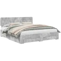 vidaXL Bedframe met lade Beton Grijs 180 x 200 cm Bewerkt hout