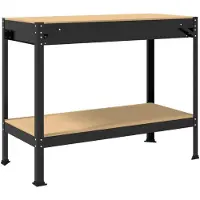 vidaXL Werkbank Zwart 114 x 54 x 91 cm Samengesteld Hout en Metaal