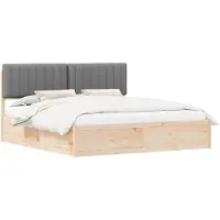 vidaXL Bedframe met Gevoerde Hoofdbord Lichtgrijs 180 x 200 cm