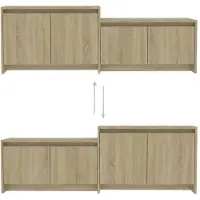 vidaXL - Tv-meubel - 146,5x35x50 - cm - bewerkt - hout - sonoma - eikenkleurig