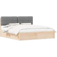 vidaXL Bedframe met Gevoerde Hoofdbord Lichtgrijs 200 x 200 cm