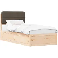 vidaXL Bedframe met Gevoerde Hoofdbord Taupe 100 x 200 cm