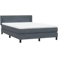 vidaXL Boxspring met matras fluweel donkergrijs 160x210 cm