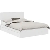 vidaXL Opbergbed met lade met hoofdeinde Wit 160 x 200 cm Bewerkt hout