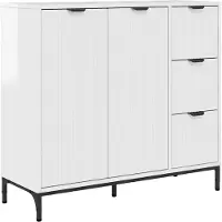 vidaXL Dressoir Hoogglans wit 89,5 x 33 x 82 cm Bewerkt hout