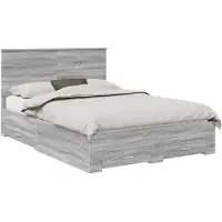 vidaXL Bedframe met lade Grijs Sonoma 140 x 190 cm Bewerkt hout