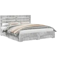 vidaXL Bedframe met lade Beton Grijs 180 x 200 cm Bewerkt hout