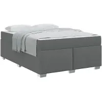 vidaXL Bedframe met matras Donkergrijs 140 x 200 cm Stof