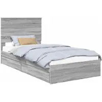 vidaXL Opbergbed Sonoma-grijs, 100 x 200 cm, houtvezel