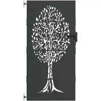 vidaXL Tuinpoort 85 x 200 cm Poedercoated staal Zwart Vergrendelbaar