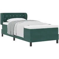 vidaXL Boxspring bed met hoofdeinde Donkergroen 90 x 190 cm Fluweel