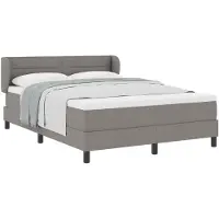 vidaXL - Boxspring - bed - met - hoofdeinde - Taupe - 140 - x - 200 - cm - Stof