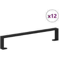 vidaXL Meubelvoeten 12 st Zwart 546 x 40,5 x 100 mm IJzer