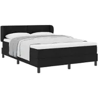 vidaXL Boxspringbed met hoofdeinde, zwart, 140 x 190 cm, gestoffeerd