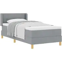 vidaXL Boxspring bed met hoofdeinde Lichtgrijs 200 x 90 cm Stof