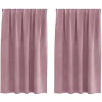 vidaXL Verduisterende gordijnen 2 pcs Donkerroze 140 x 140 cm Fluweel