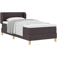 vidaXL Boxspring bed met hoofdeinde Donkerbruin 90 x 200 cm Stof