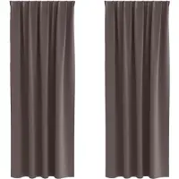 vidaXL Blackout Gordijnen met Ringen 2 st Donkerbruin 225 x 140 cm