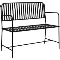 vidaXL Tuinbank 2 -Seater 103,5 x 51,5 x 90 cm Staal Zwart