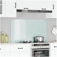 vidaXL Keukenachterwand Wit 110 x 60 cm gehard glas